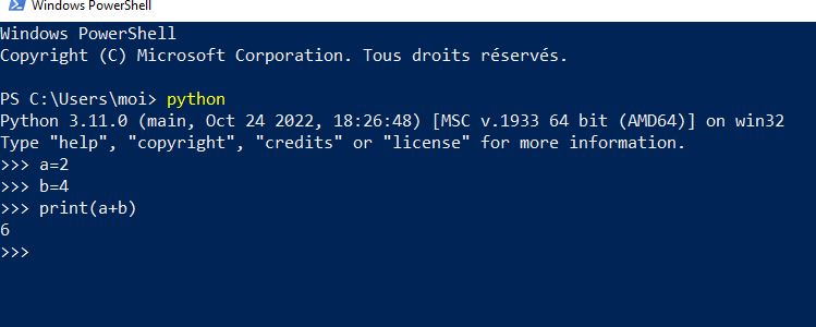 démmarrer python windows powershell